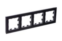 Systeme Electric ATN361004 AtlasDesign Nature 4-постовая рамка, натуральное стекло, черный