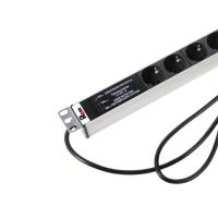 Rem R-16-10S-10C13-FI-1420-3 Вертикальный блок розеток Rem-16 с фил. и инд., 10Shuko, 10C13, 16A, корпус алюм., высота 33-38U, шнур 3м