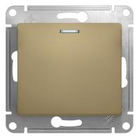 Systeme Electric GSL000413 Glossa 1-клавишный выключатель с подсветкой, сх.1а, 10АХ, механизм, титан