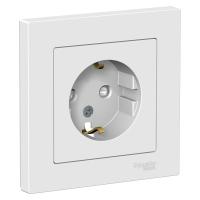 Systeme Electric ATN000144 AtlasDesign Розетка с заземлением со шторками, 16А, в сборе, белый