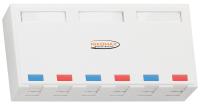 NIKOMAX NMC-MB6P-ST-WT Корпус настенной розетки, 6 портов, под модули-вставки типа Keystone, со шторками, белый