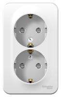 Systeme Electric BLNRA011201 Blanca Розетка наружная двойная с заземлением со шторками, 16А, 250В, белый