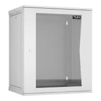TLK TWI-156045-R-G-GY Настенный разборный шкаф 19", 15U, стеклянная дверь, Ш600хВ703хГ450мм, 1 пара монтажных направляющих, серый