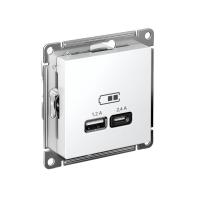 Systeme Electric ATN000139 AtlasDesign USB Розетка А+С, 5В/2,4 А, 2х5В/1,2 А, механизм, белый