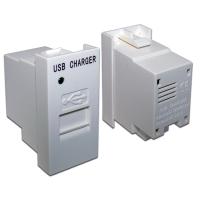 LANMASTER LAN-EZ45x22-1xUSB-WH Модуль USB-зарядки, 1 порт, с выключателем, 1A/5V, 22.5x45, белый