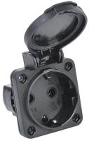 IEK PSN71-016-3-2-54-K02 MAGNUM Розетка панельная SCHUKO РП14-3 IP54 черный
