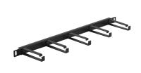 NIKOMAX NMC-OK800-HU-BK-2 Кабельный органайзер 19", 0,5U, глубина колец 80мм, металлический, черный, уп-ка 2шт.