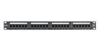 NETLAN EC-URP-24-UE2 Коммутационная панель 19", 1U, 24 порта, Кат.6 (Класс E), 250МГц, RJ45/8P8C, 110/KRONE, T568A/B, неэкранированная, черная
