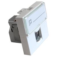 LANMASTER LAN-SIP-23S6-WH Вставка Mosaic 45x45, RJ-45 STP, кат.6, со шторкой и увеличенным окном маркировки, белая