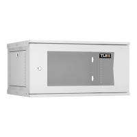 TLK TWI-066045-R-G-GY Настенный разборный шкаф 19", 6U, стеклянная дверь, Ш600хВ303хГ450мм, 1 пара монтажных направляющих, серый