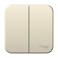 Systeme Electric BLNVA065012 Blanca открытой установки 2-клавишный выключатель (сх.5) изол.пл., 6А, 250В,молочный
