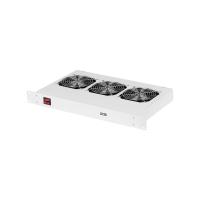 TLK TLK-VP3-GY Вентиляторная полка TLK, 19", 1U, 3 вентилятора, Г260мм, без шнура питания, серая