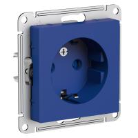 Systeme Electric ATN001145 AtlasDesign Розетка с заземлением со шторками, 16А, механизм, аквамарин