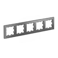 Systeme Electric ATN000905 AtlasDesign 5-постовая рамка, универсальная, сталь Systeme Electric ATN000905 AtlasDesign 5-постовая рамка, универсальная, сталь