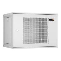 TLK TWI-096045-R-P-GY Настенный разборный шкаф 19", 9U, перфорированная дверь, Ш600хВ436хГ450мм, 1 пара монтажных направляющих, серый