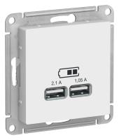 Systeme Electric ATN001333 AtlasDesign USB Розетка A+A, 5В/2,1 А, 2х5В/1,05 А, механизм, лотос