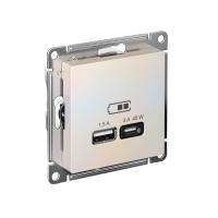 Systeme Electric ATN000429 AtlasDesign USB Розетка A + тип-C 45Вт высокоскор.заряд. QC,PD, механизм, жемчуг