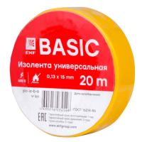 EKF plc-iz-b-y Изолента 0,13х15мм (20м.) желтая
