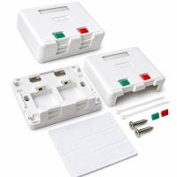 LANMASTER LAN-SA2/S-WH Коробка настенная на 2 кейстоуна, с защитными шторками, белая