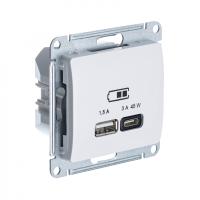Systeme Electric GSL000229 Glossa USB Розетка А + тип-С 45Вт высокоскор.заряд. QC, PD, механизм, бежевый