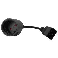 LANMASTER LAN-PPS/20-0.2-BK Шнур переходной, вилка C20 - розетка Schuko, 3х1.5, 220В, 16А, черный, 0.2 метра