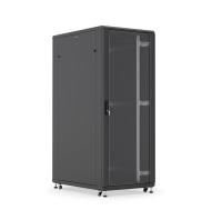 DANNMAN XQ-2268-GS-IP30-RAL9005 Шкаф напольный 19″, 22U, 1166x600х800мм, двери передняя стеклянная, задняя металлическая, IP30, черный