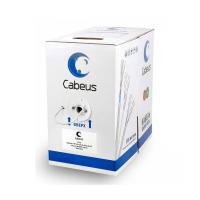 Cabeus FTP-4P-Cat.5e-SOLID-GY Кабель витая пара экранированная FTP (F/UTP), категория 5e, 4 пары (24 AWG), одножильный, экран - фольга (305 м), PVC нг(А)-LS