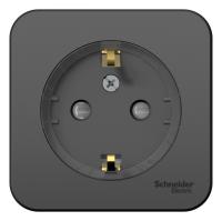 Systeme Electric BLNRA111116 Blanca открытой установки розетка с заземл. со шторк., (компакт) изол.пл 16А, 250В, антрацит