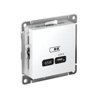 Systeme Electric ATN000127 AtlasDesign USB Розетка тип-С 65Вт высокоскор.заряд. QC, PD, механизм, белый