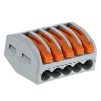 EKF plc-smk-415 Строительно-монтажная клемма СМК 222-415 с рычагом 5 отверстий 0,08-2,5(4.0)мм2 (100шт.)