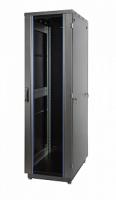 Eurolan 60F-47-6A-31BL Шкаф Racknet S3000 47U 600 × 1000, передняя дверь стеклянная одностворчатая, задняя дверь металлическая одностворчатая, боковые панели, шнуры заземления, ножки, черный