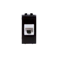 ДКС 77654N Комп.роз. RJ45 кат.5e, Brava, черн., 1мод