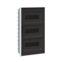 ДКС F36B3WD Щиток 36 мод встраиваемый для полых стен FRAME, белый, с тонированной дверцей, с 4 шинами PEN (2шт на 8 отв. и 2шт на 10 отв.)