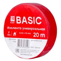 EKF plc-iz-b-r Изолента 0,13х15мм (20м.) красная