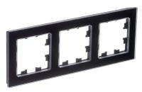 Systeme Electric ATN361003 AtlasDesign Nature 3-постовая рамка, натуральное стекло, черный