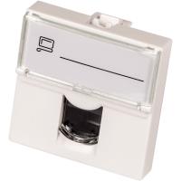 LANMASTER LAN-SIP-23U5E-WH Вставка Mosaic 45x45, RJ-45 UTP, кат.5e, со шторкой и увеличенным окном маркировки, белая