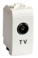 ДКС 75721S TV розетка с согласующим сопротивлением (универсальная), слон. кость, 1мод.