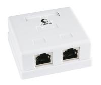 Cabeus WS-8P8C-Cat.5e-SH-2 Розетка компьютерная RJ-45(8P8C), категория 5e, экранированная, двойная, внешняя, Dual IDC