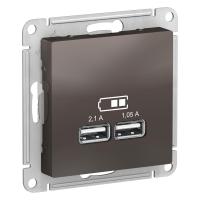 Systeme Electric ATN000633 AtlasDesign USB Розетка A+A, 5В/2,1 А, 2х5В/1,05 А, механизм, мокко
