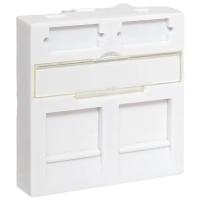EKF TRP-INS-MOS-2M2P-WH Вставка розеточная TERACOM PRO 45x45мм формат Mosaic на 2 модуля Keystone со шторками и маркерами белая
