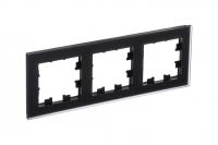 Systeme Electric ATN331003 AtlasDesign Nature 3-постовая рамка, матовое органическое стекло, черный