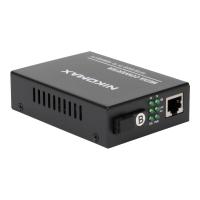 NIKOMAX GL-MC-UTPF-SC1F-18SM-1550-N Медиаконвертер неуправляемый, UTP 10/100 Мбит/с, SM, SC, без LFP, Tx:1550/Rx:1310 нм, 18 дБ (до 20 км), 5В/1А