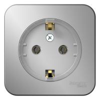 Systeme Electric BLNRA110113 Blanca открытой установки розетка с заземлением без штор.,(компакт) изол.пл.16А, 250В,алюминий