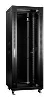 Cabeus SH-05C-37U60/100-BK Шкаф монтажный телекоммуникационный 19" напольный для распределительного и серверного оборудования 37U 600x1000x1833mm передняя стеклянная и задняя сплошная металлическая двери, ручка с замком, цвет черный (RAL 9004)