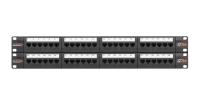 NIKOMAX NMC-RP48UD2-2U-BK Коммутационная панель 19", 2U, 48 портов, Кат.5e (Класс D), 100МГц, RJ45/8P8C, 110/KRONE, T568A/B, неэкранированная, с органайзерами, черная