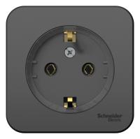 Systeme Electric BLNRA110116 Blanca открытой установки розетка с заземлением без штор.,(компакт) изол.пл.16А, 250В,антрацит