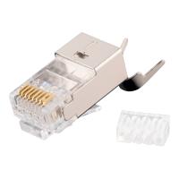 NIKOMAX NMC-RJ88RZ50SA3-T-100 NMC-RJ88RZ50SA3-T-100 Коннектор RJ45/8P8C под витую пару, Кат.6a(Класс Ea), 500МГц, покрытие 50мкд, универсальные ножи, экранированный, со вставкой, с хвостовиком, круглый ввод, уп-ка 100шт.