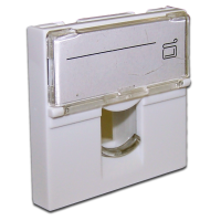 LANMASTER LAN-SIP-23L-WH Вставка 45x45 на 1 модуль, со шторкой и увеличенным окном маркировки, белая