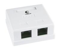 Cabeus WS-8P8C-Cat.6-2 Розетка компьютерная RJ-45(8P8C), категория 6, двойная, внешняя, Dual IDC