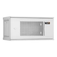 TLK TWI-066035-R-P-GY Настенный разборный шкаф 19", 6U, перфорированная дверь, Ш600хВ303хГ350мм, 1 пара монтажных направляющих, серый